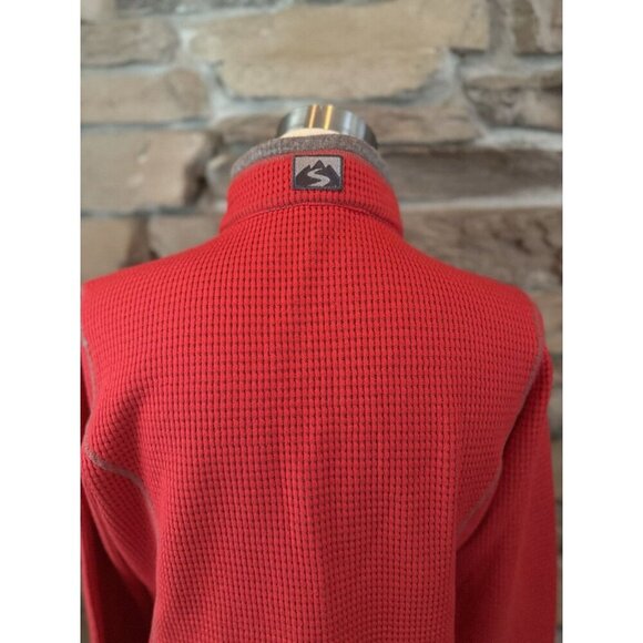 Storm Creek Women’s Maverick Quarter Zip Pullover Red Gray Waffle Knit Size M - Picture 5 of 11